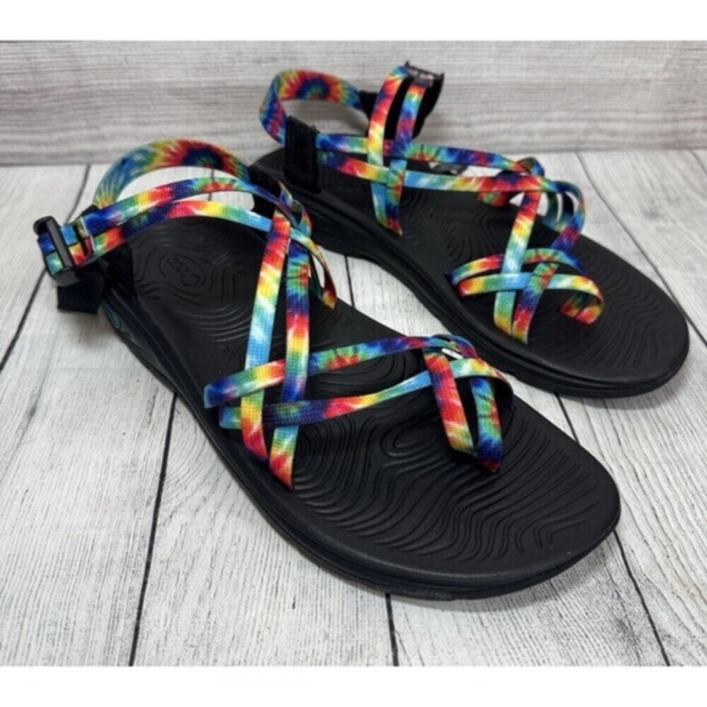 Chaco ZVOLV X2 Tie Dye Strappy Sandals Women's Size 12 Adjustable Straps Shoes
